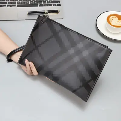 Men's Hand Bag, Checkerboard Diagonal Pattern, Multifunctional Clutch - 3