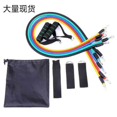 11件套拉力器弹力绳阻力带多功能拉力绳登山扣家用健身器材