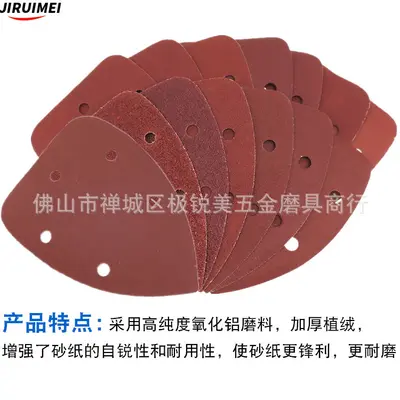 Üçgen zımpara kağıdı 140x90 mm, 5 delikli, kendinden yapışkanlı