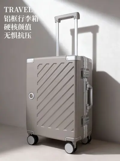 Hochwertige Arbeitstasche, Reisetasche mit Rahmen, Aluminiumrahmen, robust und langlebig, stilvolle Trolley-Tasche für Männer und Frauen, Reisetasche, Zahlenschloss