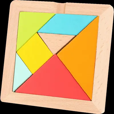 Kayın Ağacı Tangram Çocuk Yapı Taşları Yaratıcı Bulmaca Ahşap Bulmaca Oyuncağı Okul Öncesi Erken Öğrenme Eğitici Oyuncak - 3