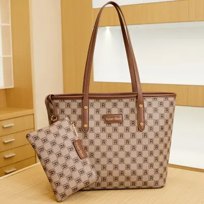 Large Capacity Checkerboard Tote Bag, 2-Piece Mother-and-Child Set - 7