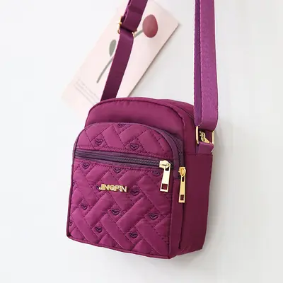 Modische vielseitige kleine Tasche Damenumhängetasche neues Nylon-Segeltuch-Täschchen Damen Geldbörse Handytasche Mini-Schultasche - 9
