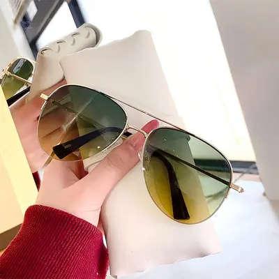 Aviator Sunglasses with Brown Mirror Lenses for Men and Women - 13