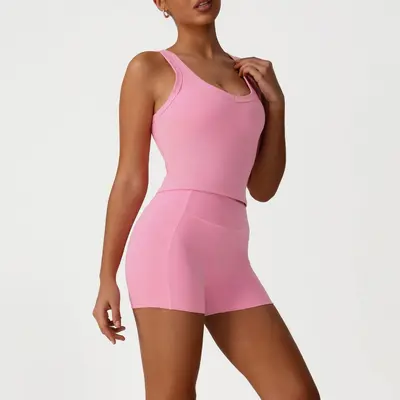 Women's Yoga Set with Shaping Slim-Fit Top and Sports Pants, Quick-Drying - 8