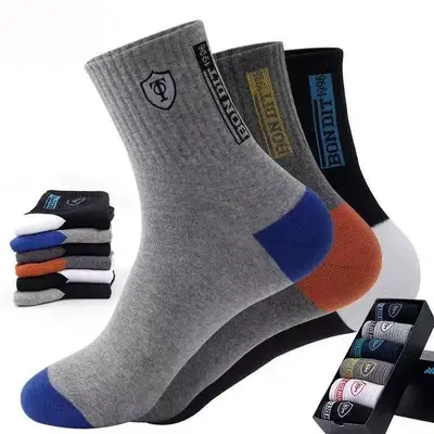 Herren Herbst- und Winter-Basketballsocken, Herren Baumwollsocken mittlere Höhe einfarbig, modische Sport-Langstrümpfe. - 9