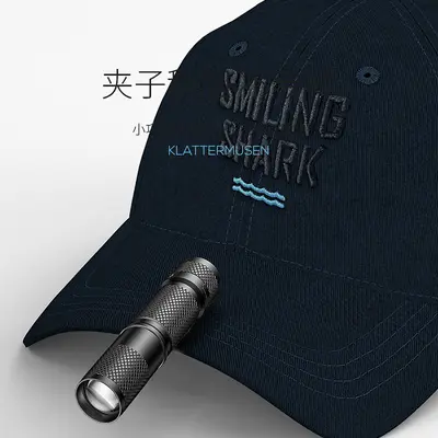 Smile Shark Aluminum Alloy Mini Flashlight, Telescopic Focus, Pen Clip
