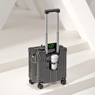 High-end aluminum frame luggage, multi-functional universal wheeled trolley bag, lightweight carry-on bag, 18-inch cabin luggage, 20-inch luggage - 8