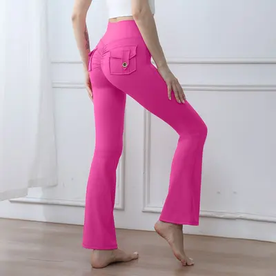 Women's Yoga Pants with Cargo Pockets, High-Waist, Quick-Dry - 9