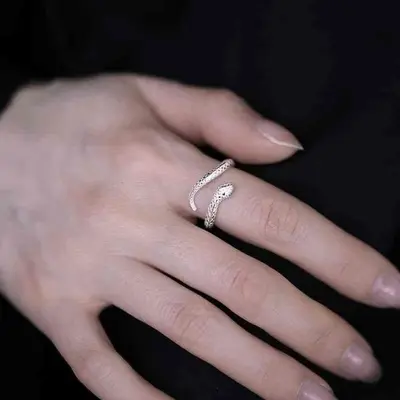 Silver 999 snake ring for women