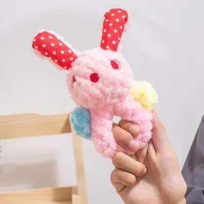 Stokta teslimat için köpek oyuncakları, ses geçirmez ve ısırmaya dayanıklı peluş köpek oyuncakları, çizgi film eğitici evcil hayvan peluş oyuncakları