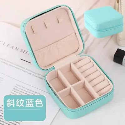 Taşınabilir Mini Mücevher Kutusu Saklama Kutusu PU Kolye Küpe Küpe Çıtçıt Yüzük Mücevher Kutusu Aksesuar Kutusu Toptan - 8