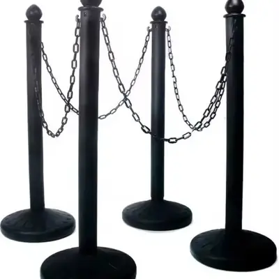 Chain-Linked Water-Filled Traffic Warning Barrier with Reflective Post - 4