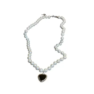 Korean Heart Butterfly Pearl Tassel Necklace Collarbone Chain