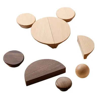 Massivholz Schubladen- und Schranktürgriff, Schwarznussbaum, modern