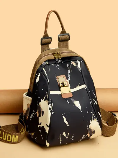 Women's Canvas Backpack, Large Capacity, Printed, Travel - 4