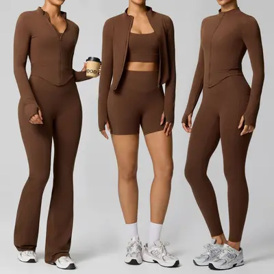Women's Three-Piece High-Elasticity Yoga Wear Set - 4