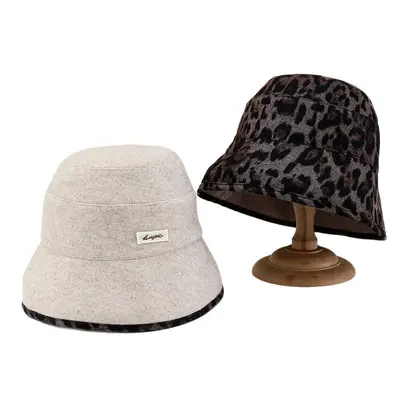 Korean-Style Double-Sided Bucket Hat, Autumn Winter Thickened, Women's
