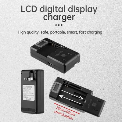 Evrensel şarj cihazı WiFi pil şarj cihazı LCD ekranlı şarj standı CCD evrensel şarj cihazı kamera şarj cihazı sınır ötesi ürünler
