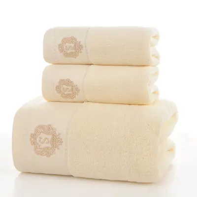 Pure cotton bath towel set, 3-piece - 9