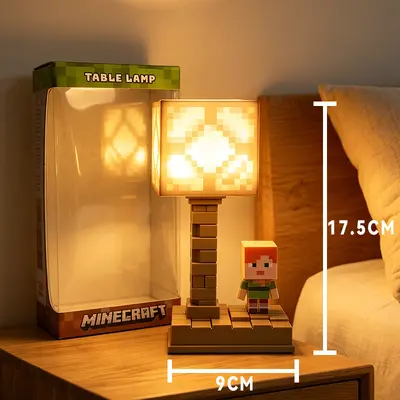 Minecraft Temalı Işıklı Gece Lambası Çocuk Odası ve Masa Süsü - 12