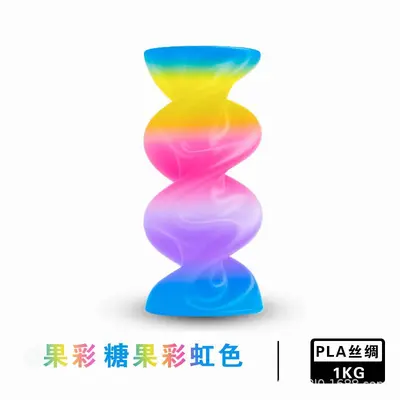 PLA Silk 3D Printing Filament 1.75 mm, Rainbow Multicolor - 7