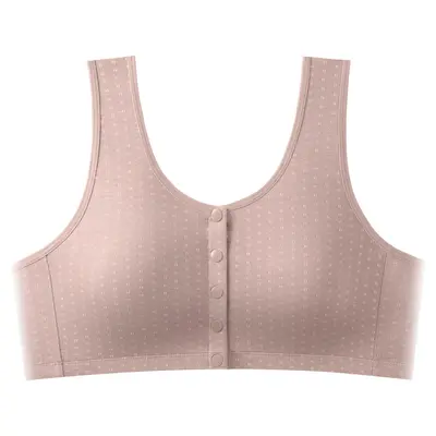Plus Size Breathable Front-Button Nursing Bra, Padded, Frameless - 10