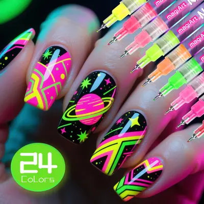 0,5 mm Fluoreszierender Nagelstift, Neonfarbe, Acryl-Marker