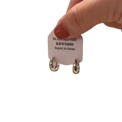 Silberne Ohrstecker mit Ringform, minimalistisches Design - 5