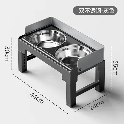 Adjustable Height and Angle Raised Dog Feeding Bowl with Neck Protection for Medium and La - 9