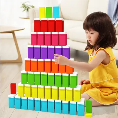 Çocuk eğitici domino seti, mekanizmalı yapı blokları