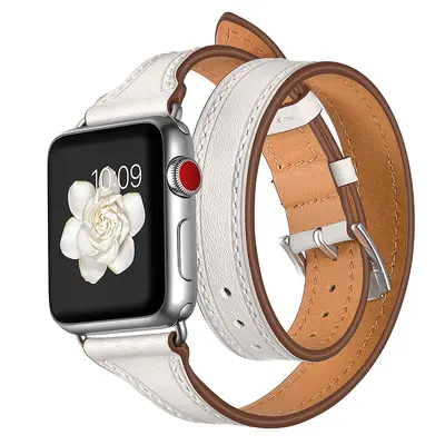 Genuine Leather Strap for Apple Watch 1/2/3/S11, Double-Loop - 9