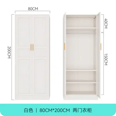Formaldehyde-Free Steel Wardrobe, Three-Door, Easy Assembly Metal Cabinet - 8