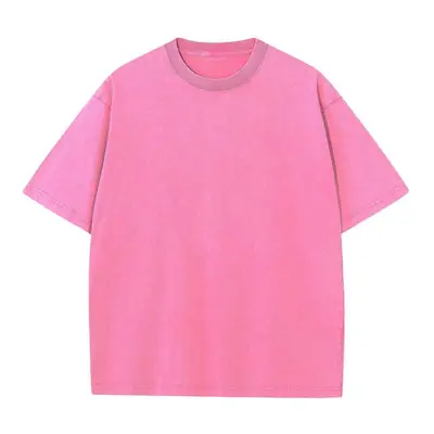 230g Pure Cotton Heavy Weight Vintage Short Sleeve T-shirt Wax Dyed Water Washed Drop Shoulder Full Cotton Retro T-shirt Loose Oversize