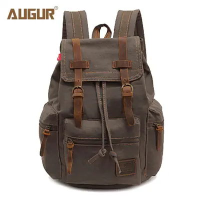 Amazon Best-Selling Vintage Double Shoulder Backpack Men's Laptop Travel Bag Trendy Fashion Unisex Backpack In Stock - 13