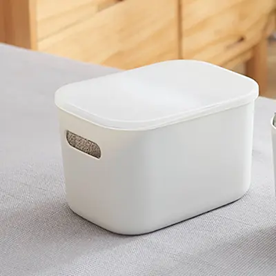 Masaüstü saklama kutusu, banyo mutfak saklama sepeti, plastik atıştırmalık ve çeşitli eşyalar saklama kutusu, İnternet ünlü kozmetik saklama kutusu