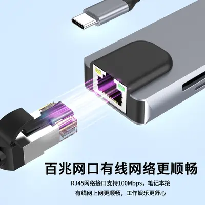 TypeC 8 in 1 Docking Station USB3.0 Hub HDMI Mirror RJ45 Gigabit Network Card TF/SD Card Reader