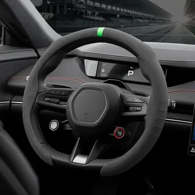 Rams 5D Suede Steering Wheel Cover, Universal O-Type and D-Type, Non-Slip and Sweat-Absorb