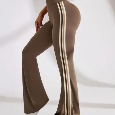 Yüksek bel elastik yoga pantolonu, mikro paça, hızlı kuruyan - 5
