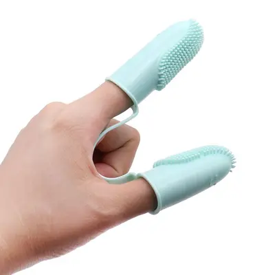 Haustier-Fingerzahnbürste mit Doppelfinger zum Putzen