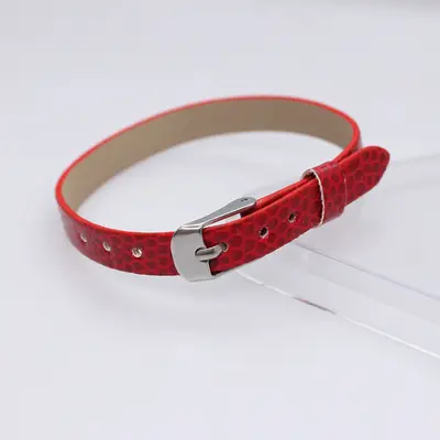 DIY 8mm PU leather wristband, slide charm compatible - 13