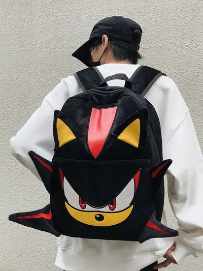 Dark Sonic Rucksack Paar Cartoon Schulrucksack Damen Schüler Große Kapazität Reiserucksack Herren - 6