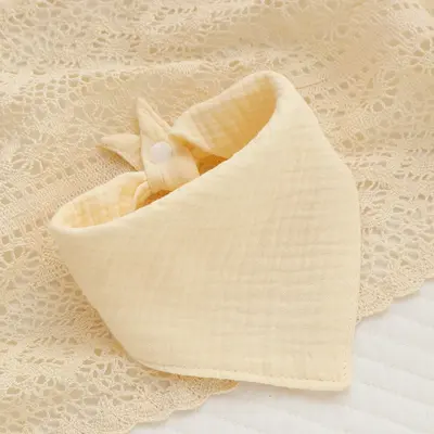 Plain Gauze Triangle Bib for Babies, Anti-Spit-Up - 3