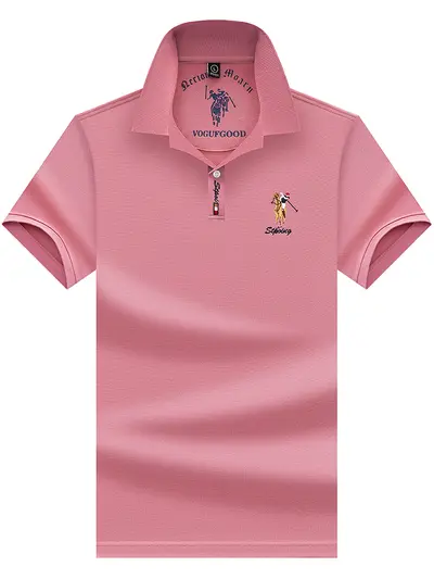 Men's Short Sleeve Pure Cotton Solid Color Polo Shirt