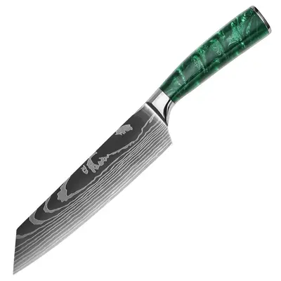 Şam desenli Japon santoku mutfak bıçak seti 3 parça - 8
