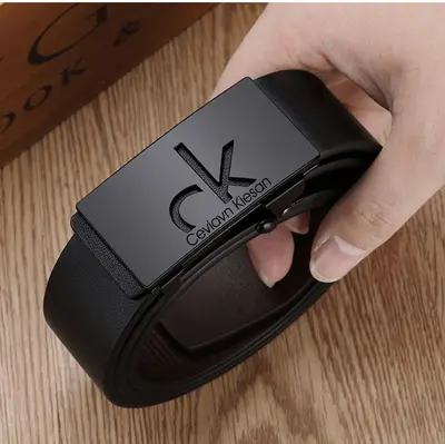 Best-Selling Men's Genuine Leather Automatic Buckle Belt, Toothless Design, Business Casual Style for Middle-Aged and Young Men - 2