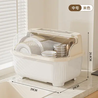 Kitchen storage box large capacity with draining rack - 7