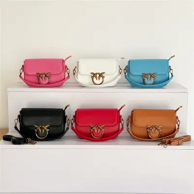 Women's Small Square Crossbody Handbag with Shoulder Strap - 5