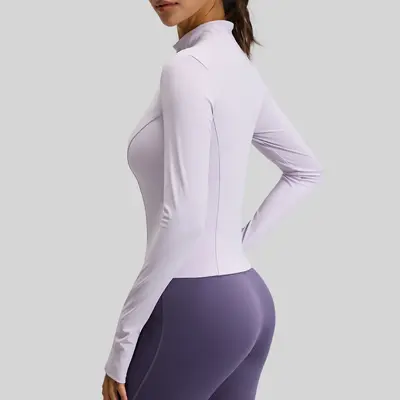 Schmal geschnittene Damen-Yogajacke, atmungsaktiv, für Laufen im Freien