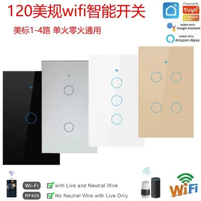 Graffiti WiFi Smart Switch Single Fire Neutral Universal 120 Type US/AU/Brazil Standard APP Timer Switch